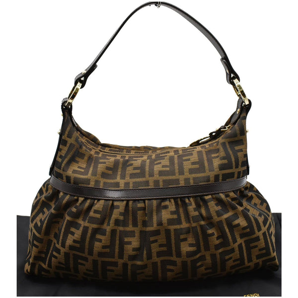FENDI Chef Zucca Canvas Hobo Bag Brown