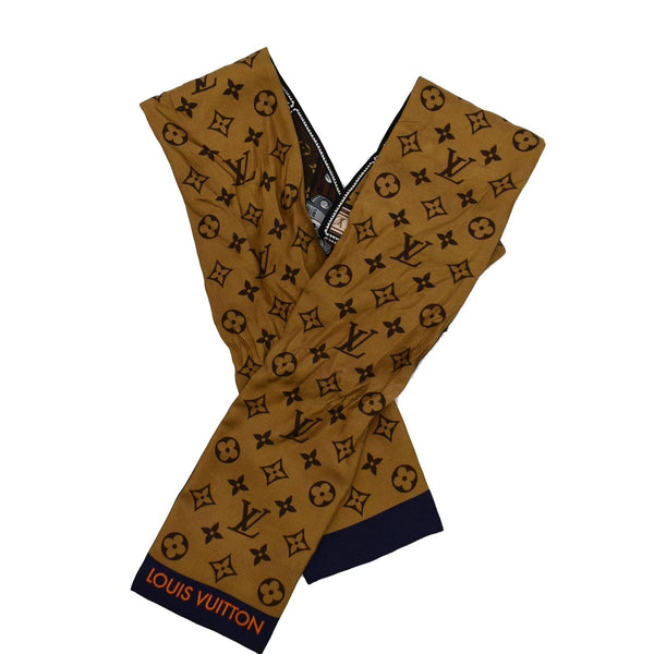 LOUIS VUITTON Lock It Silk Monogram Pattern Bandeau Brown