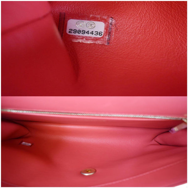 Chanel Coco Luxe Medium Flap Lambskin Shoulder Bag red interior