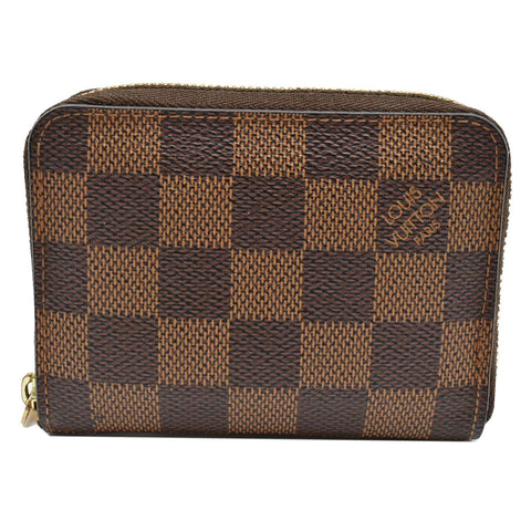 LOUIS VUITTON Damier Ebene Zippy Coin Purse Brown