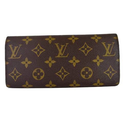 LOUIS VUITTON Emilie Monogram Canvas Wallet Brown