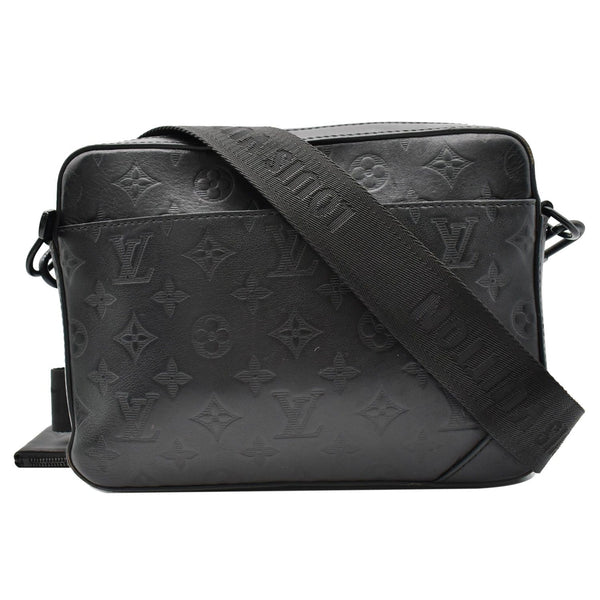 LOUIS VUITTON Duo Messenger Shadow Leather Crossbody Bag Black