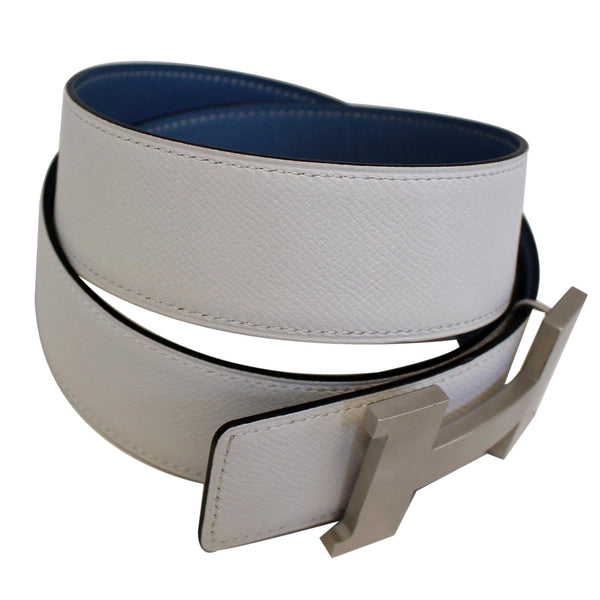 HERMES Buckle H Reversible Blet White Size 42-US