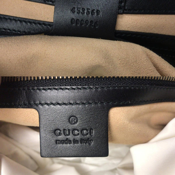 GUCCI GG Marmont Metelasse Medium Quilted Leather Shoulder Bag 453569 Black