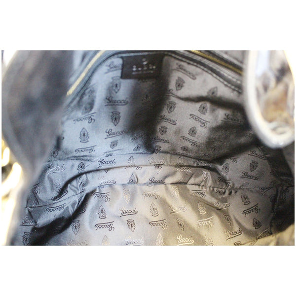 GUCCI Indy Babouska Leather Top Handle Shoulder Bag Black 185566