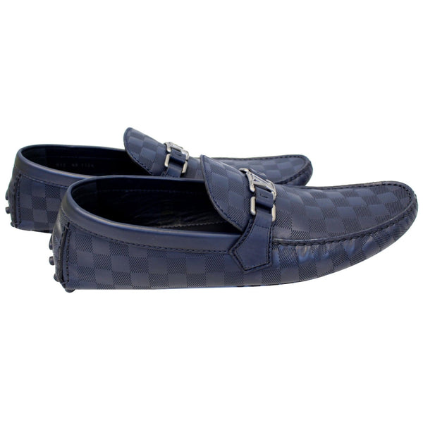 LOUIS VUITTON Hockenheim Damier Infini Moccasin Loafers Blue US 13-US