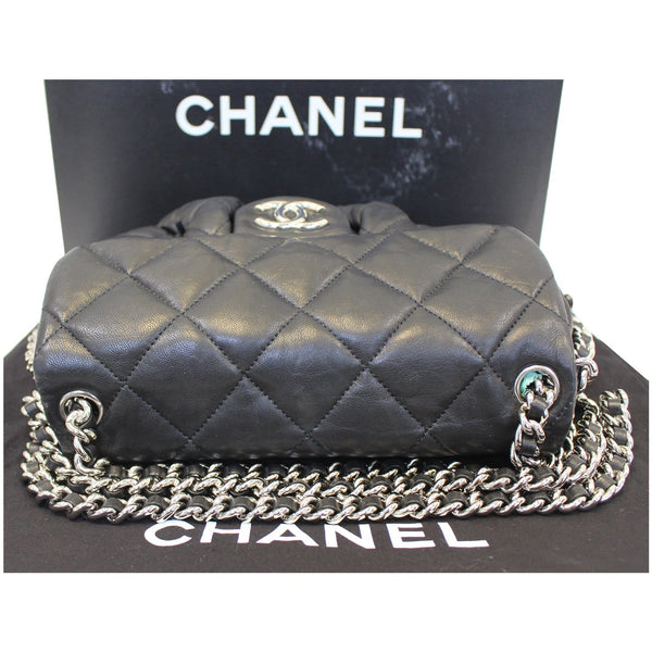 CHANEL Chain Around Quilted Leather Flap Shoulder Crossbody Bag Black