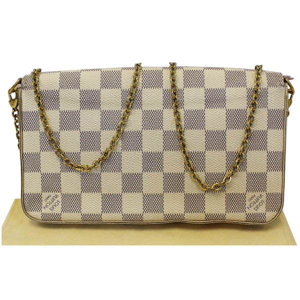 LOUIS VUITTON Pochette Felicie Damier Azur Crossbody Bag White