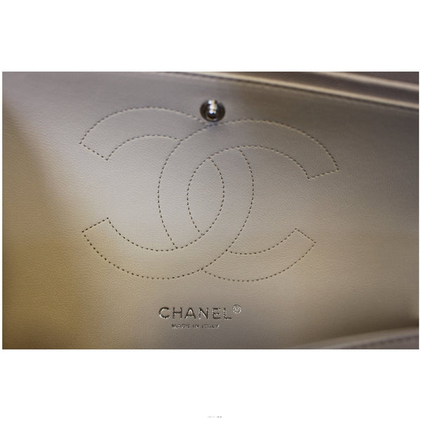 CHANEL Classic Jumbo Double Flap Caviar Leather White Shoulder Bag