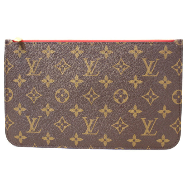 LOUIS VUITTON Pochette Wristlet Pouch Monogram Canvas Neverfull MM Brown/Red-US