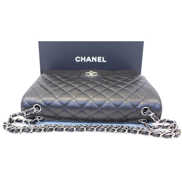 CHANEL Classic Maxi Jumbo Double Flap Caviar Leather Shoulder Bag-US