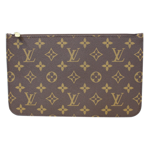 LOUIS VUITTON Pochette Wristlet Pouch Monogram Canvas Neverfull MM Brown