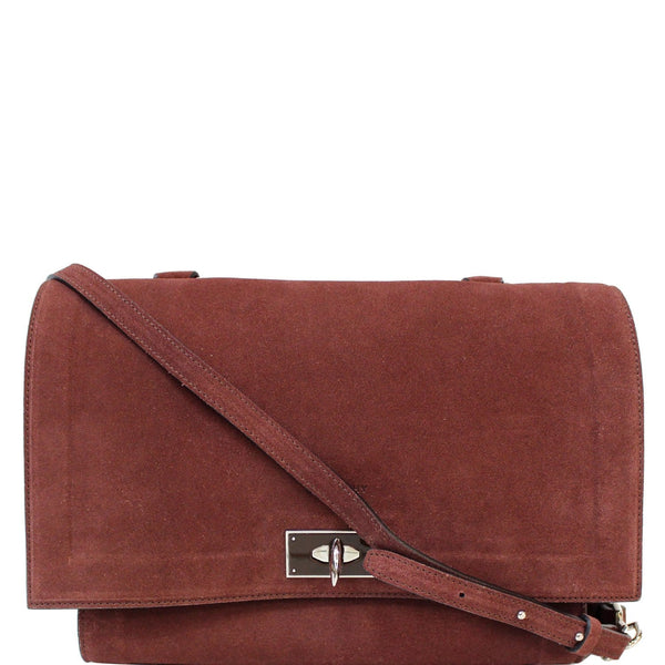 GIVENCHY Medium Shark Suede Leather Satchel Bag Red