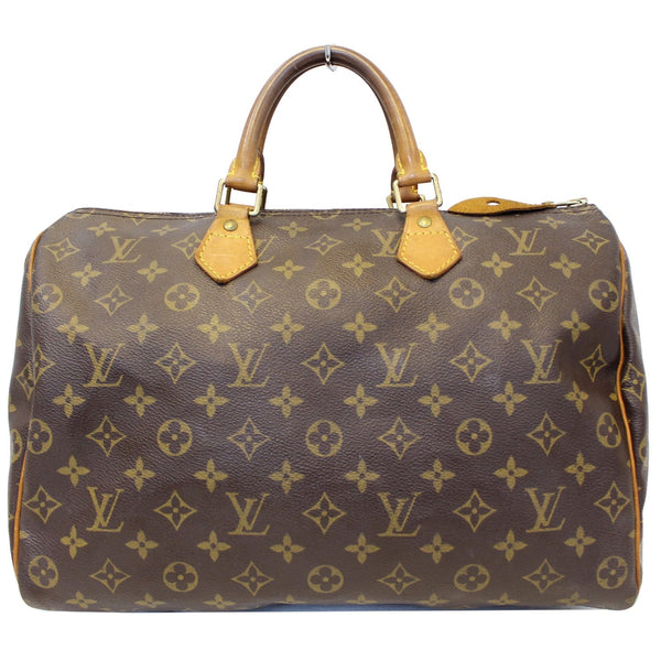 LOUIS VUITTON Speedy 35 Monogram Canvas Satchel Handbag Brown-US