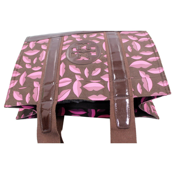 TORY BURCH Ella Lips Collection Patent Leather Tote Pink