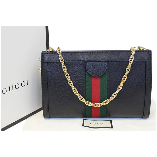GUCCI Ophidia Small Web Calfskin Shoulder Bag Black 503877