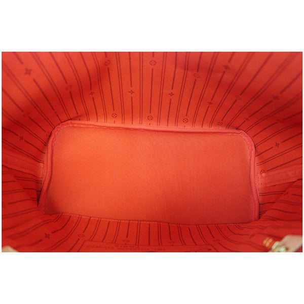 Louis Vuitton Neverfull MM Mon Monogram Tote Bag - red leather