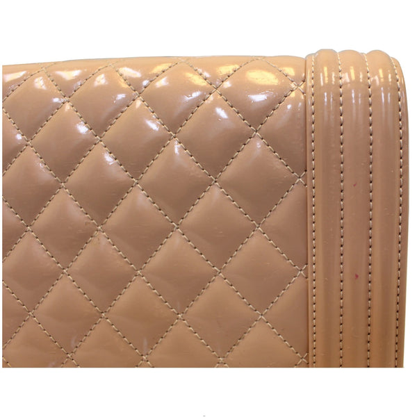 CHANEL Medium Boy Patent Leather Flap Bag Light Pink