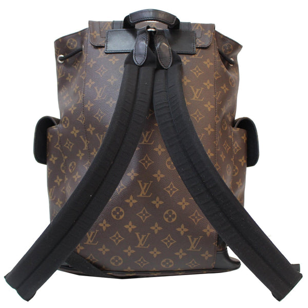 backside LV Christopher PM Monogram Macassar bag