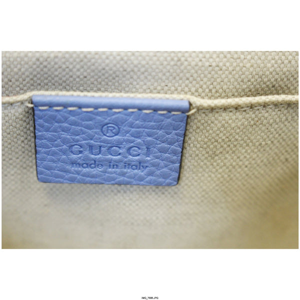 GUCCI GG Marmont Leather Top Handle Shoulder Bag Blue 442622-US
