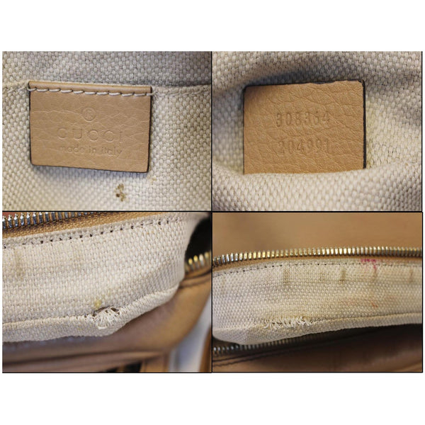 GUCCI Soho Disco Pebbled Leather Small Crossbody Bag Beige 308364-US