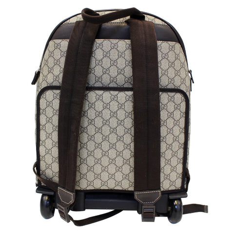 Gucci Backpack Bag GG Supreme Canvas Trolley Beige