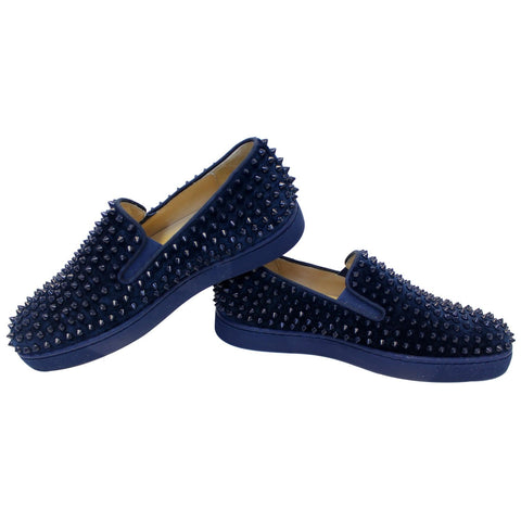 CHRISTIAN LOUBOUTIN Roller Suede Boat Sneaker Blue Size US 9-US