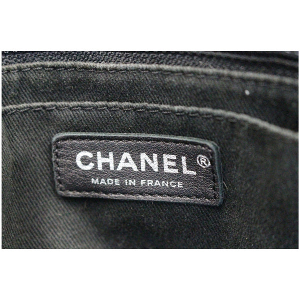 CHANEL Large Shopping Grained Vegetal Calfskin Tote Bag Black