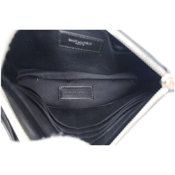 YVES SAINT LAURENT Calfskin Musical Notes Zip Pouch Black - Last Call