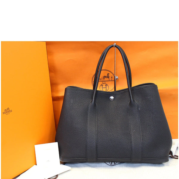 HERMES Garden Party 30 Black Leather Tote Bag-US