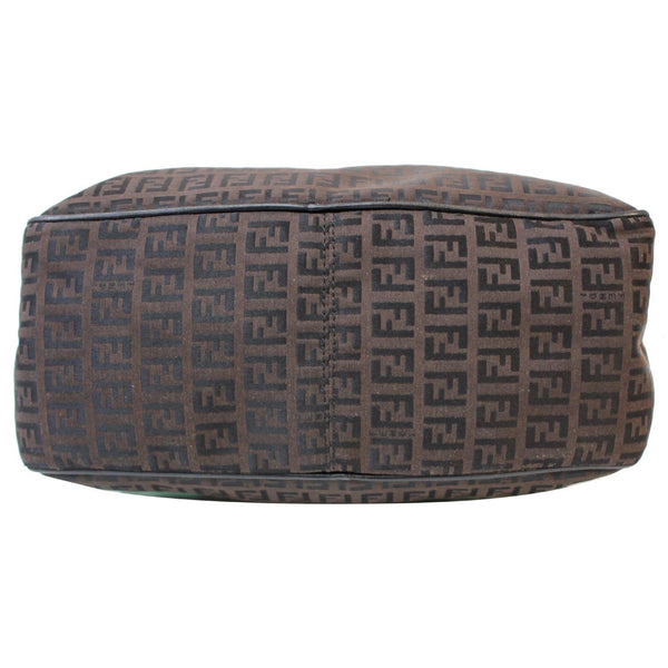 FENDI Top Handle Zucca Fabric Canvas Tote Brown