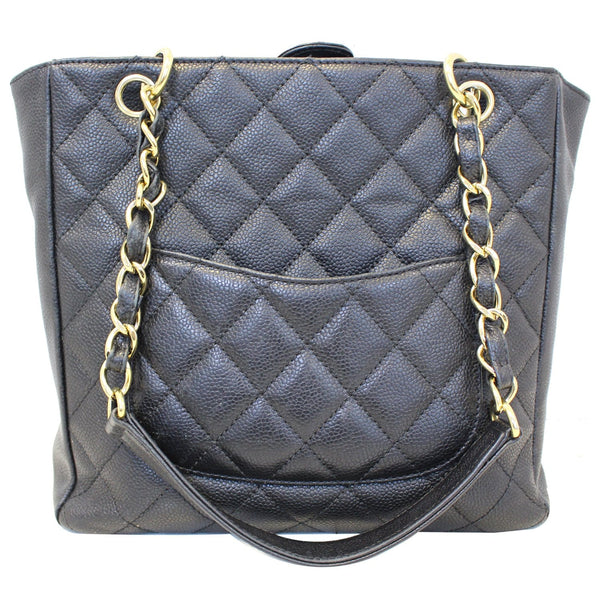 CHANEL PST Petit Shopping Caviar Leather Tote Bag Black-US