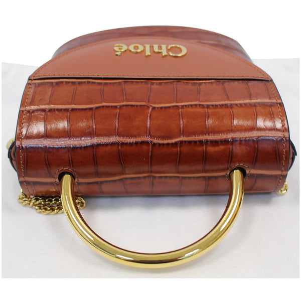 Chloe Aby Lock Small Embossed, Calfskin Leather Chain Bag strap