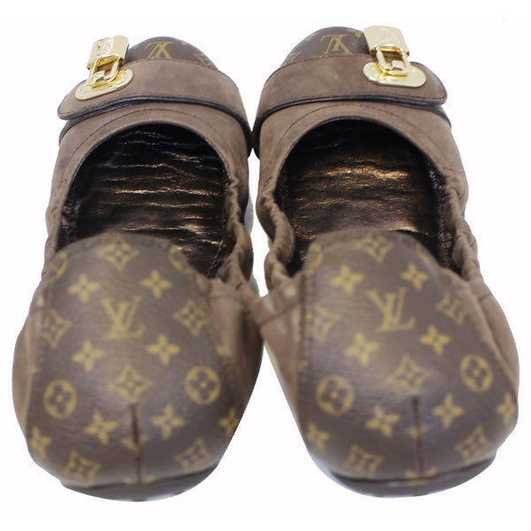 LOUIS VUITTON Lucky Ballerina Monogram Iridescent Leather Flats Brown-US