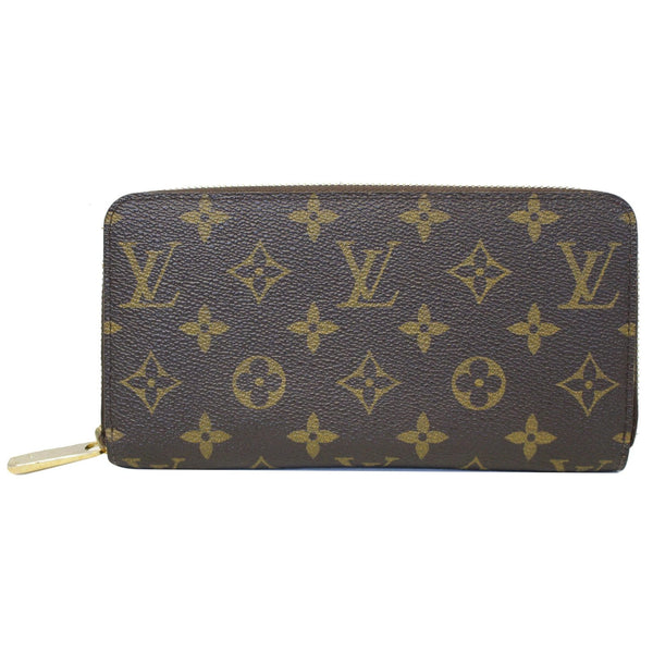LOUIS VUITTON Zip Around Monogram Canvas Wallet Brown