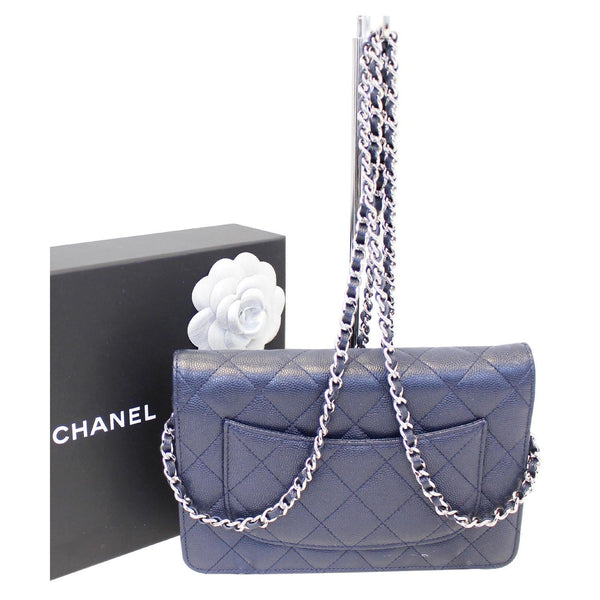CHANEL Wallet On Chain WOC Clutch Crossbody Bag Navy-US