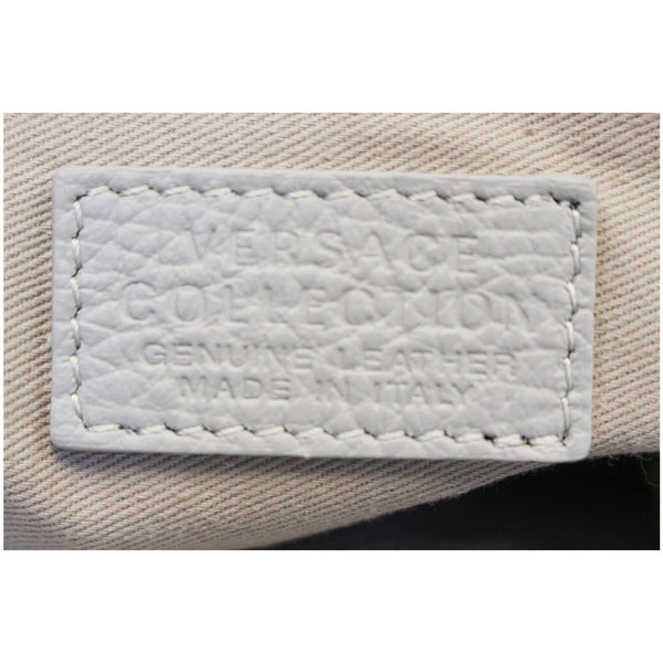 Versace Collection Pebbled Leather Shoulder Bag Grey