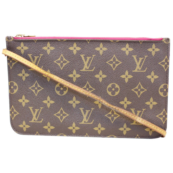 LOUIS VUITTON Pochette Wristlet Pouch Monogram Canvas Neverfull MM/GM Brown