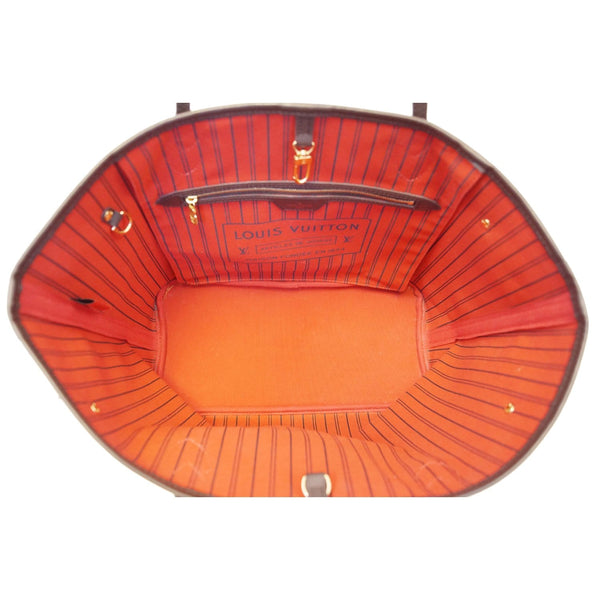 LOUIS VUITTON Neverfull MM Damier Ebene Tote Shoulder Bag Brown