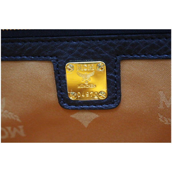 MCM Vintage Visetos Small Cognac Tote Bag Black - logo