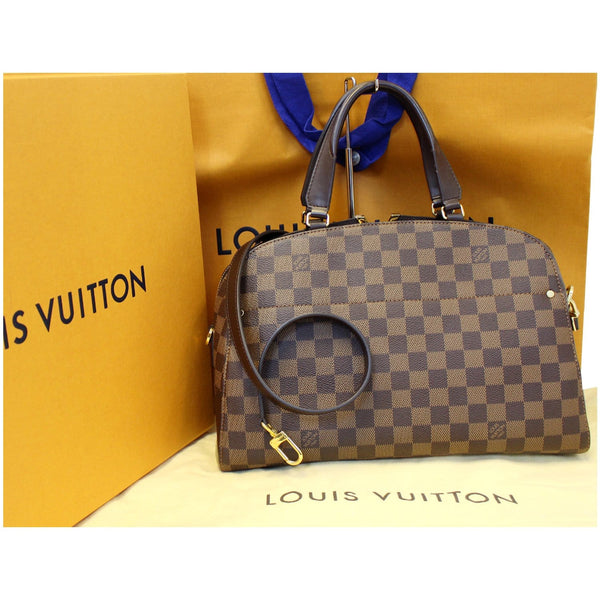LOUIS VUITTON Kensington Bowling Damier Ebene Shoulder Bag Brown