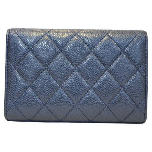 CHANEL Classic Flap Caviar Leather Wallet Navy Blue-US