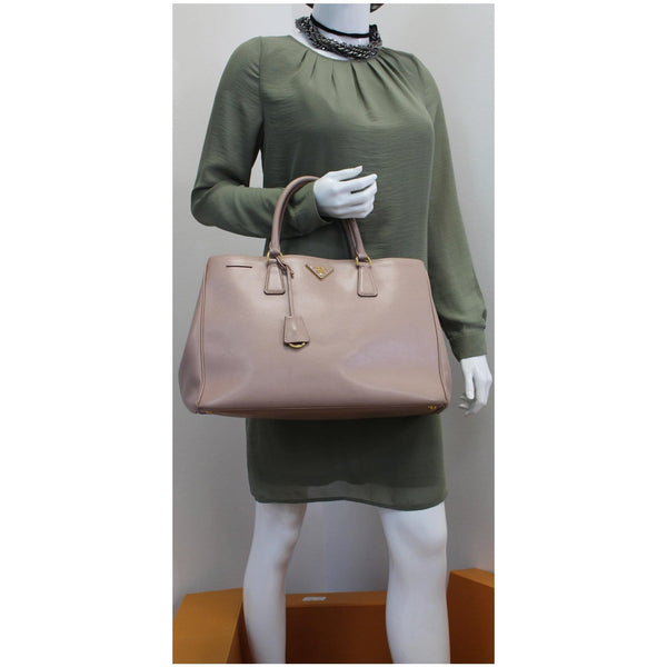 PRADA Lux Saffiano Leather Tote Tote Bag Light Pink