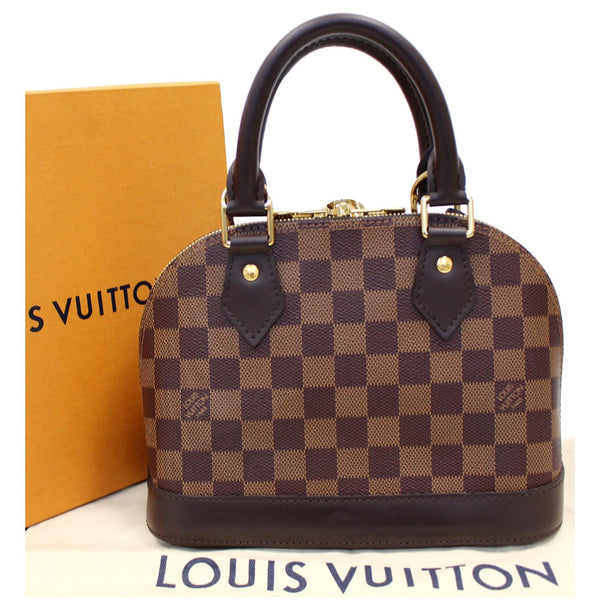LOUIS VUITTON Alma BB Damier Ebene Satchel Bag Brown