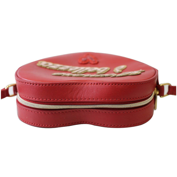 DOLCE & GABBANA L'amore Heart Leather Shoulder Bag Red