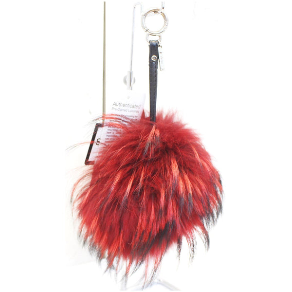 Fendi Fox Fur Monster Bag Bug Charm Red - front view