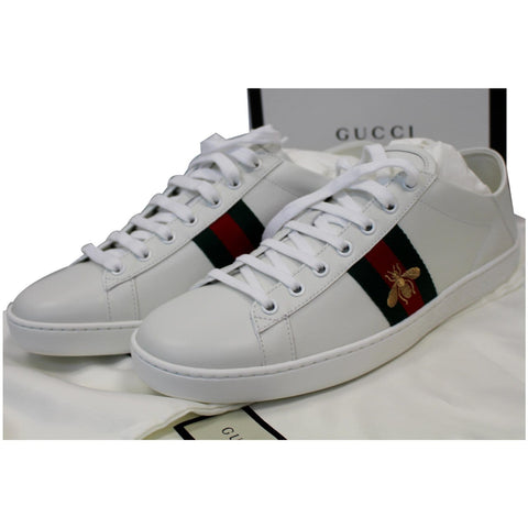 Gucci Ace Classic Low Top Sneakers - White Color - side view