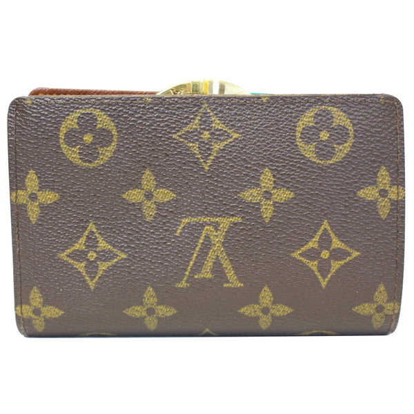 LOUIS VUITTON French Kisslock Monogram Canvas Wallet Brown
