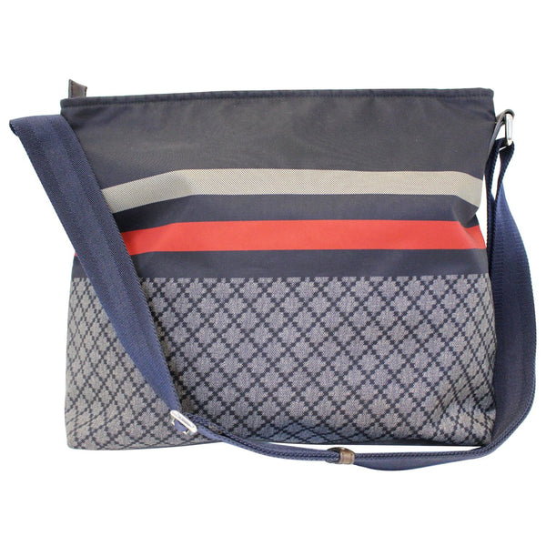 Gucci Crossbody Bag Diamante Nylon Messenger Navy - front view