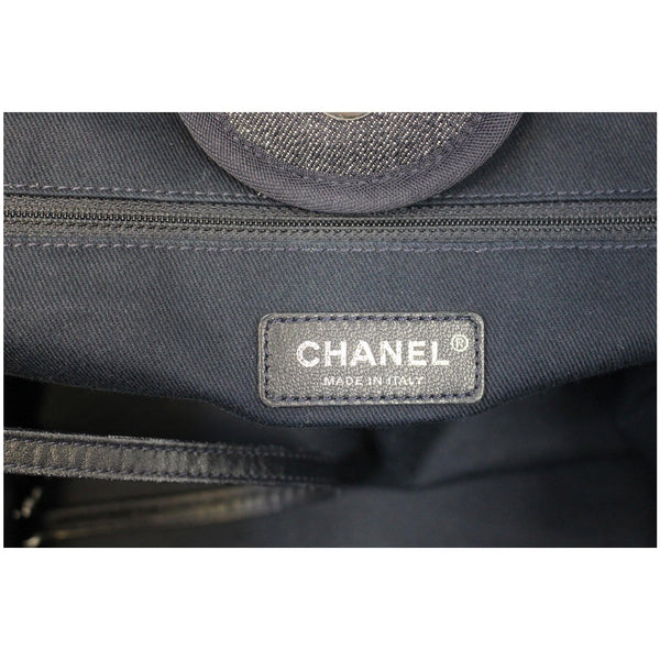 CHANEL Deauville Large Denim Shopping Tote Bag Dark Blue